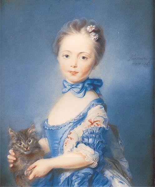 PERRONNEAU, Jean-Baptiste A Girl with a Kitten oil painting picture